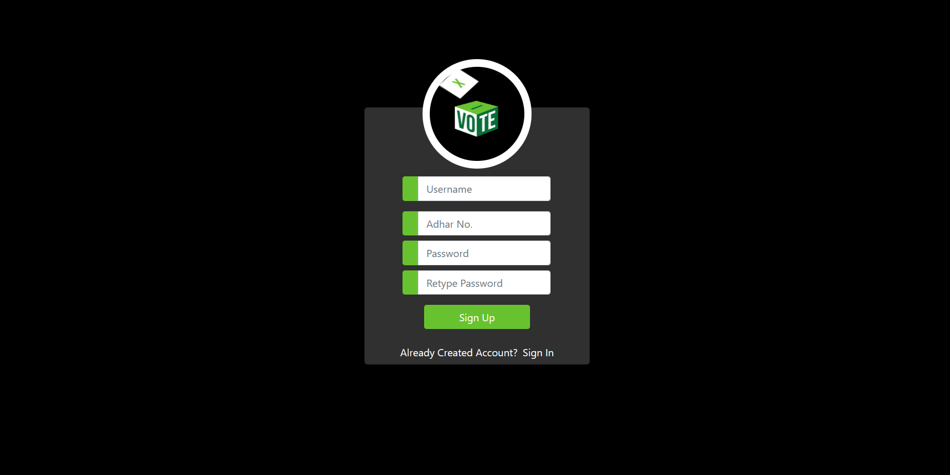 Registration Screen